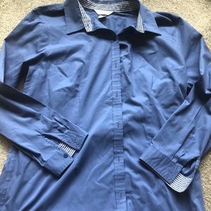 Blue Dress Shirt Button Down Large